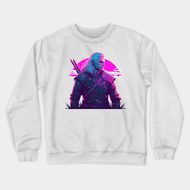 Vaporwave Geralt Crewneck Sweatshirt by Vaelerys